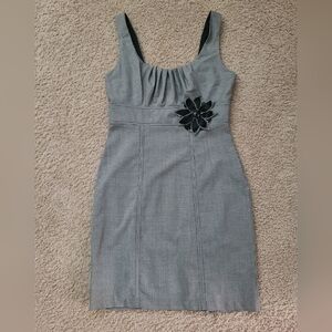 City Studio Black and Gray Mini Dress with Floral Detail